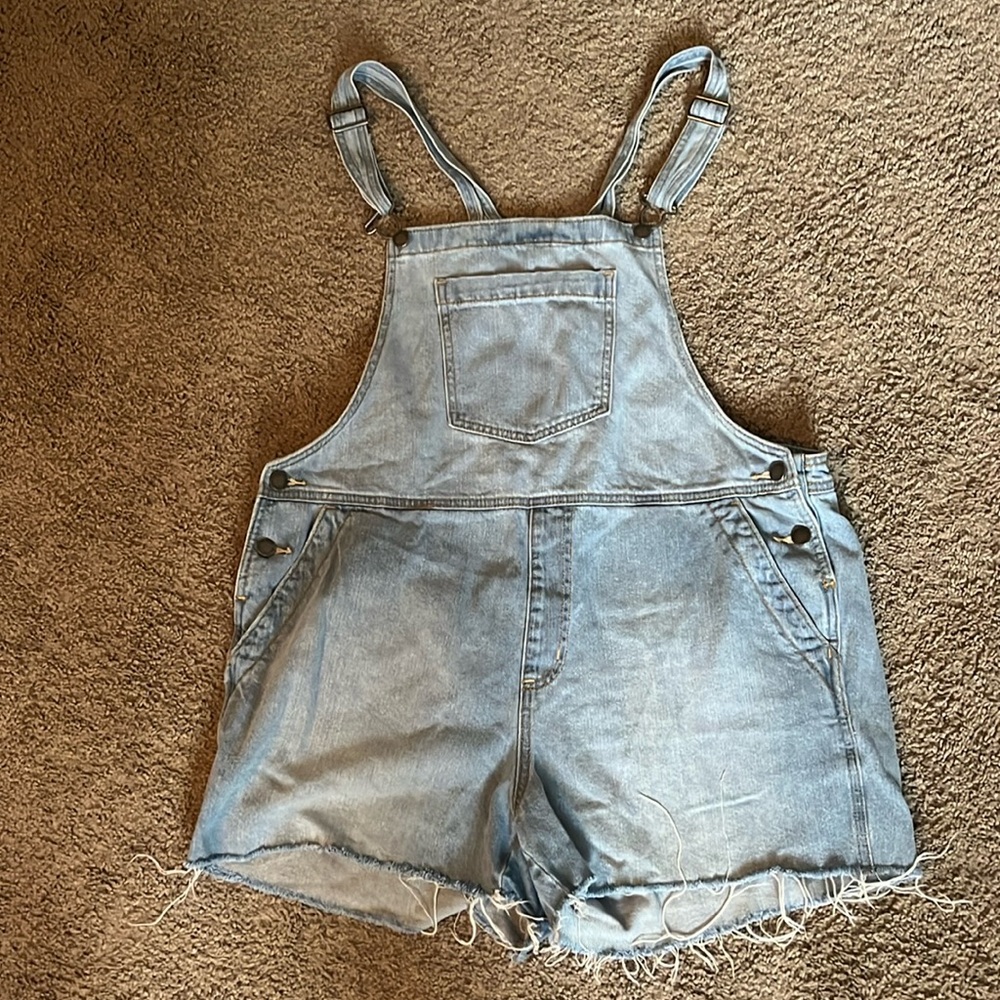 Light wash denim overalls